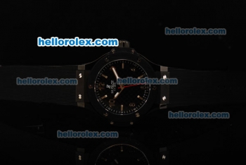 Hublot Big Bang Swiss Quartz Movement PVD Case with Black Dial and Black Rubber Strap