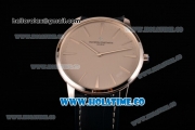 Vacheron Constantin Patrimony Miyota 9015 Automatic Steel Case with Grey Dial Blue Leather Strap and Stick Markers