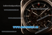 Bell&Ross BR 03-92 AAERO GT Asia Automatic Steel Case with Skeleton Dial and Black Leather Strap - (AAAF)