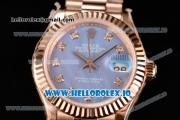 Rolex Datejust Swiss ETA 2671 Automatic Rose Gold Case with Purple Dial Diamonds Markers and Rose Gold Bracelet (BP)