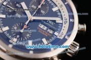 IWC Aquatimer Chronograph Cousteau Divers Swiss Valjoux 7750-SHG-MD Automatic Steel Case with White Markers and Blue Dial - 1:1 Original