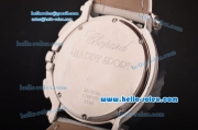 Chopard Happy Sport Chrono Swiss ETA Quartz Steel Case with White MOP Dial with White Leather Strap 1:1 Original