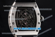 Richard Mille Natalie Portman RM-19-01 Asia Manual Winding Steel Case with Seleton Dial and Black Rubber Strap Diamonds Bezel