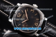 Panerai Radiomir 1940 Clone Panerai P.999/1 Manual Winding Steel Case with Black Dial Black Leather Strap and Stick/Arabic Numeral Markers (KW)