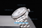 Rolex Datejust Oyster Perpetual Automatic Full White with Diamond Bezel and Diamond Marking-Lady Size