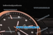 Mido Commander Miyota Quartz Steel Case with Rose Gold Bezel and Black Dial