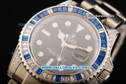 Rolex GMT Master II Swiss ETA 2836 Automatic Movement Full Steel with Black Dial and White Markers