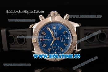 Breitling Avenger Seawolf Miyota Quartz Steel Case with Blue Dial Black Rubber Strap and Stick Markers