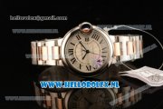 Cartier Ballon Bleu De Medium Swiss ETA 2671 Automatic Steel Case Silver Dial Roman Numeral Markers and Two Tone Bracelet