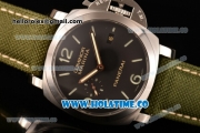 Panerai luminor Marina "Hong Kong" Lite Best Edition PAM 618 Q Clone P.9000 Automatic Steel Case with Stick/Arabic Numeral Markers and Green Leather Strap (H)