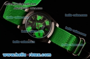 Rolex Milgauss "I lover you" Bamford Editon Green Asia 2813 Automatic PVD Case Green Nylon Strap with Black Dial Green Stick Markers