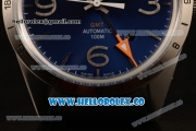 Bell&Ross Vintage BR 123 GMT Miyota 9015 Automatic Steel Case with Blue Dial and Black Rubber Strap