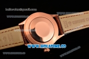 Rolex Cellini Time Asia 2813 Automatic Rose Gold Case with White Dial Brown Leather Strap and Stick/Roman Numeral Markers