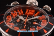 Gaga Milano Chrono 48 Miyota OS20 Quartz PVD Bezel with Black Dial and Orange Numeral Markers