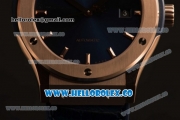 Hublot Classic Fusion Miyota 9015 Automatic Rose Gold Case with Blue Dial and Blue Leather Strap (AAAF)