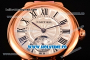 Cartier Ballon Bleu De Small Swiss Quartz Rose Gold Case with White Dial Black Roman Numeral Markers and Pink Leather Strap