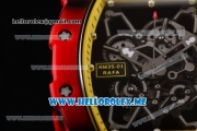 Richard Mille RM 35-01 RAFA Miyota 9015 Automatic PVD Case with Skeleton Dial and Yellow Rubber Strap Dot Markers
