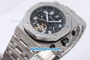 Audemars Piguet Royal Oak Alinghi Tourbillon Automatic with Black Dial and White Marking-SS Strap