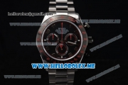 Rolex Daytona Clone Rolex 4130 Automatic Stainless Steel Case/Bracelet with Black Dial and Arabic Numeral Markers (BP)