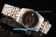 Rolex Datejust Automatic Movement Full Steel with Chocolate Dial and Green Roman Numerals-Lady Model