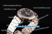 Omega De Ville Ladymatic Swiss Quartz Movement Steel Case Steel Bracelet with Black Dial