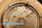 Hublot Big Bang Miyota Automatic Rose Gold Case with White Dial and White Rubber Strap-Lady Size