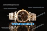 Rolex Datejust 37mm Swiss ETA 2836 Automatic Two Tone with Grey Dial and Green Roman Markers