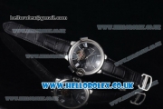 Cartier Ballon Bleu De Tourbillon Asia ST25 Automatic Steel Case with Black Dial and Black Leather Strap