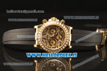 Rolex Daytona Black Dial And Bezel With Yellow Gold Case Euipment Rolex 4130 With Rubber Strap 116588 TBR-003(EF)