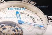 Roger Dubuis Easy Diver Tourbillon Manual Winding Movement Steel Case with White Dial and Rubber Strap