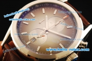 Tag Heuer SLR Chronograph Miyota Quartz Movement Full Steel with Stick Markers and Brown Leather Strap-7750 Coating Case