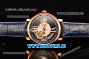 Cartier Rotonde De Cartier Asia Automatic Rose Gold Case with Black Skeleton Dial and Blue Inner Bezel