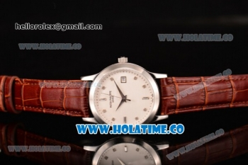 Patek Philippe Calatrava Swiss ETA 2824 Automatic Steel Case with Diamonds Markers and White Dial