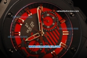 Hublot Big Bang Swiss Valjoux 7750 Automatic Movement PVD Case with Red Dial and Black Rubber Strap