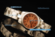 Rolex Oyster Perpetual Automatic Movement ETA Coating Case with Orange Dial and Roman Numerals