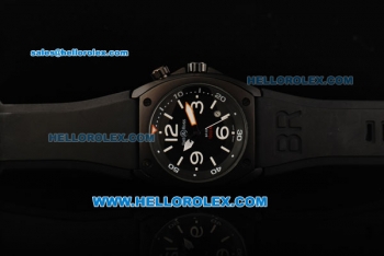 Bell & Ross BR 02 Automatic Movement PVD Case with Black Dial and White Marking