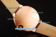 Cartier ballon bleu de Cartier Swiss Quartz Movement Rose Gold Case with Diamond Bezel and Pink Leather Strap