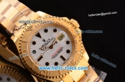 Rolex Yacht-Master Swiss ETA Original 2836 Automatic Gold Case with Black Markers White Dial and Yellow Gold Strap