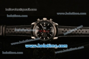 Tag Heuer Carrera Automatic Steel Case with PVD Bezel and Black Dial-Black Leather Strap