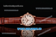 Vacheron Constantin Patrimony Miyota 9015 Automatic Rose Gold Case with White Dial and Black Roman Numeral Markers