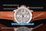 IWC Portugieser Yacht Club Asia ST25 Automatic Rose Gold Case with Silver Dial Arabic Numeral Markers and Brown Leather Strap