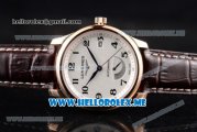 Longines Master Power Reserve Swiss ETA 2824 Automatic Rose Gold Case with White Dial and Brown Leather Strap Arabic Numeral Markers