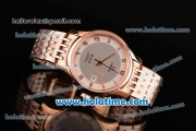 Omega De Ville Co-Axial Swiss ETA 2836 Automatic Rose Gold Case and Strap with White Dial