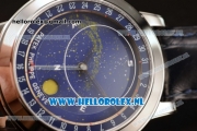 Patek Philippe Grand Complication Sky Moon Celestial Compass Miyota 9015 Automatic Steel Case with Blue Dial and Blue Genuine Leather Strap (GF)