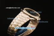 Patek Philippe Nautilus Swiss ETA 2824 Automatic Steel Case with Diamond Bezel and Blue Dial-Steel Strap 1:1 Original