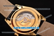 Omega De Ville Tresor Master Co-Axial Swiss ETA 2824 Automatic Yellow Gold Case with Black Leather Strap and Black Dial