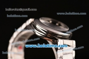 Omega De Ville Ladymatic Swiss Quartz Movement Steel Case Steel Bracelet with Black Dial