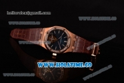 Audemars Piguet Royal Oak 41MM Swiss Tourbillon Manual Winding Rose Gold Case with Blue Dial Diamonds Bezel and Stick Markers (FT)