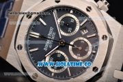 Audemars Piguet Royal Oak Chronograph 41mm Swiss Valjoux 7750 Automatic Steel Case with Blue Dial Stick Markers and Blue Leather Strap (EF)