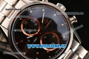 Tag Heuer Carrera Calibre 1887 Chrono Swiss Valjoux 7750 Automatic Full Steel with Rose Gold Stick Markers and Black Dial